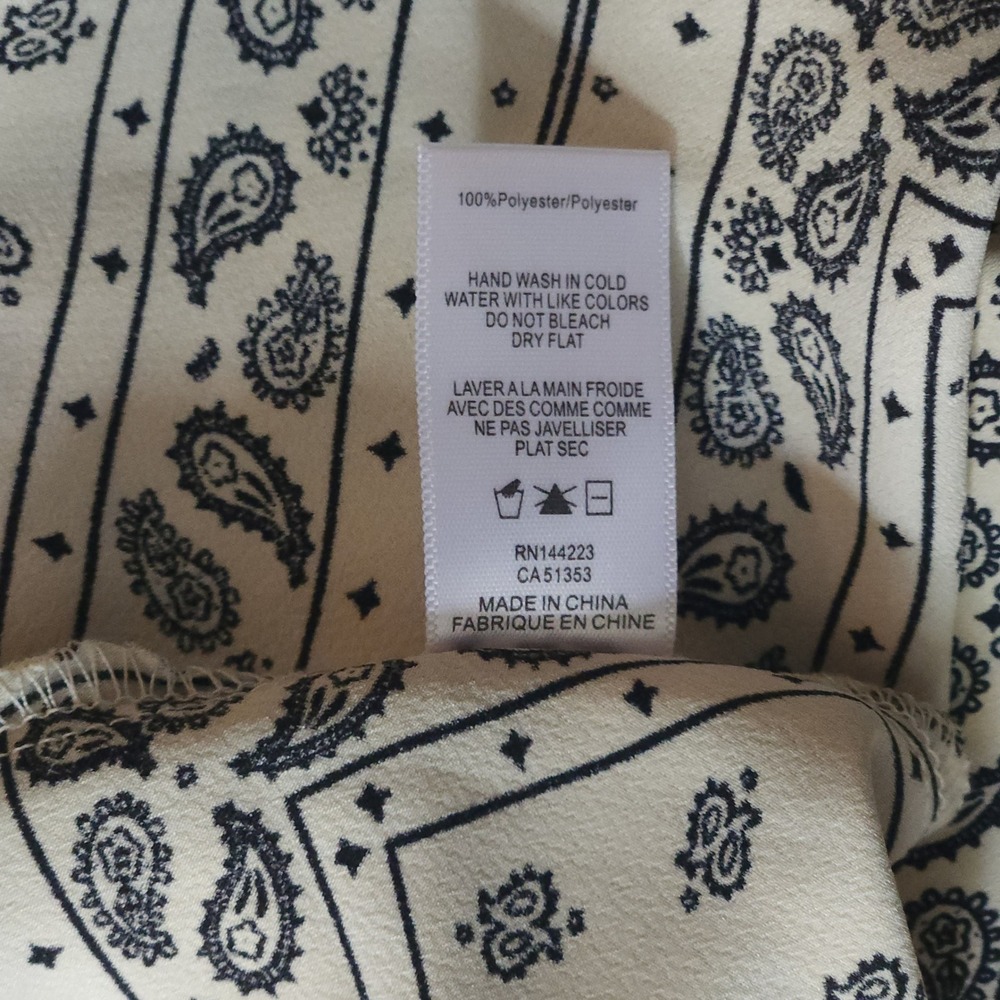 BISHOP + YOUNG Cream Navy Bandana Paisley Halter Maxi Dress Open Back XS $138 - Picture 6 of 7